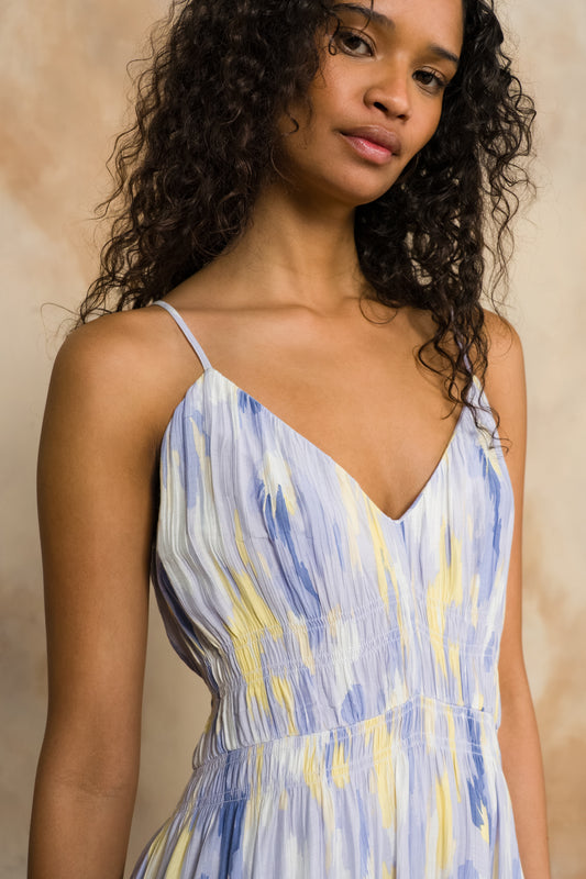 Shirring Detail Maxi Dress
