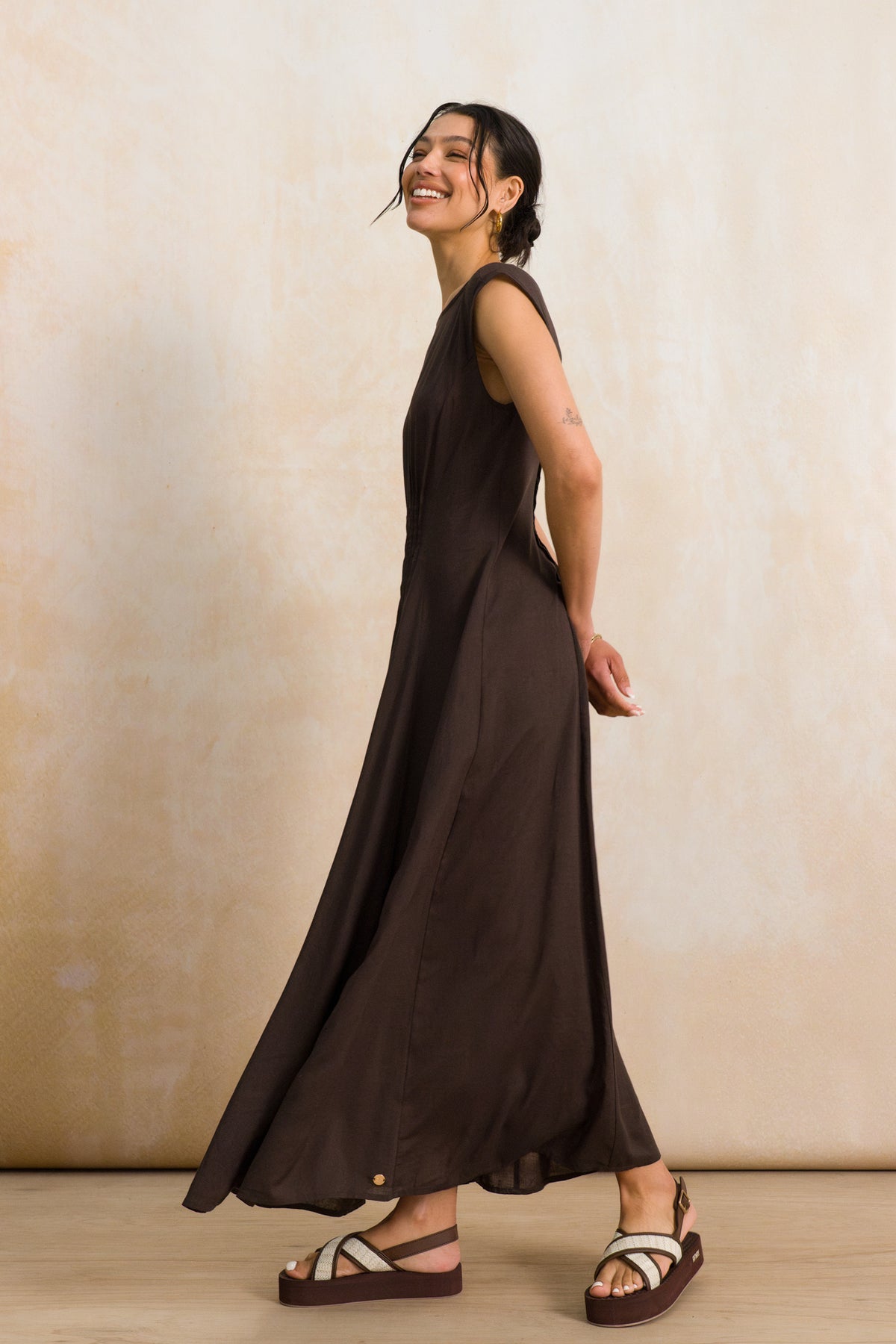 Fit and Flare Pintuck Dress