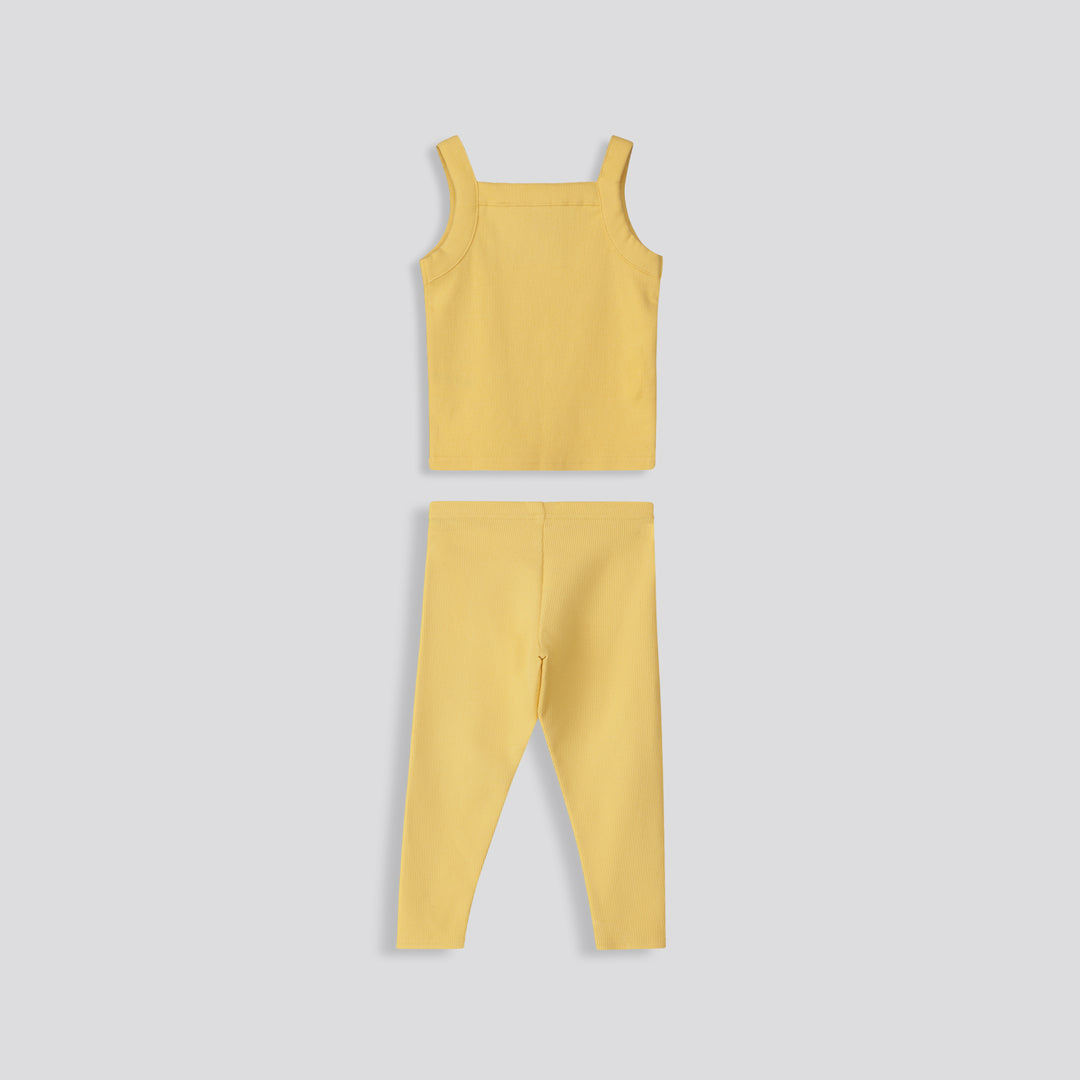 Girls Ribbed Tank Top Yellow