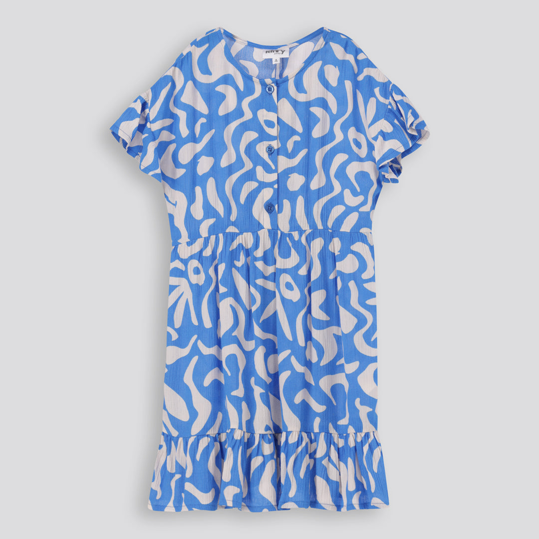 Girls Puff Print Dress