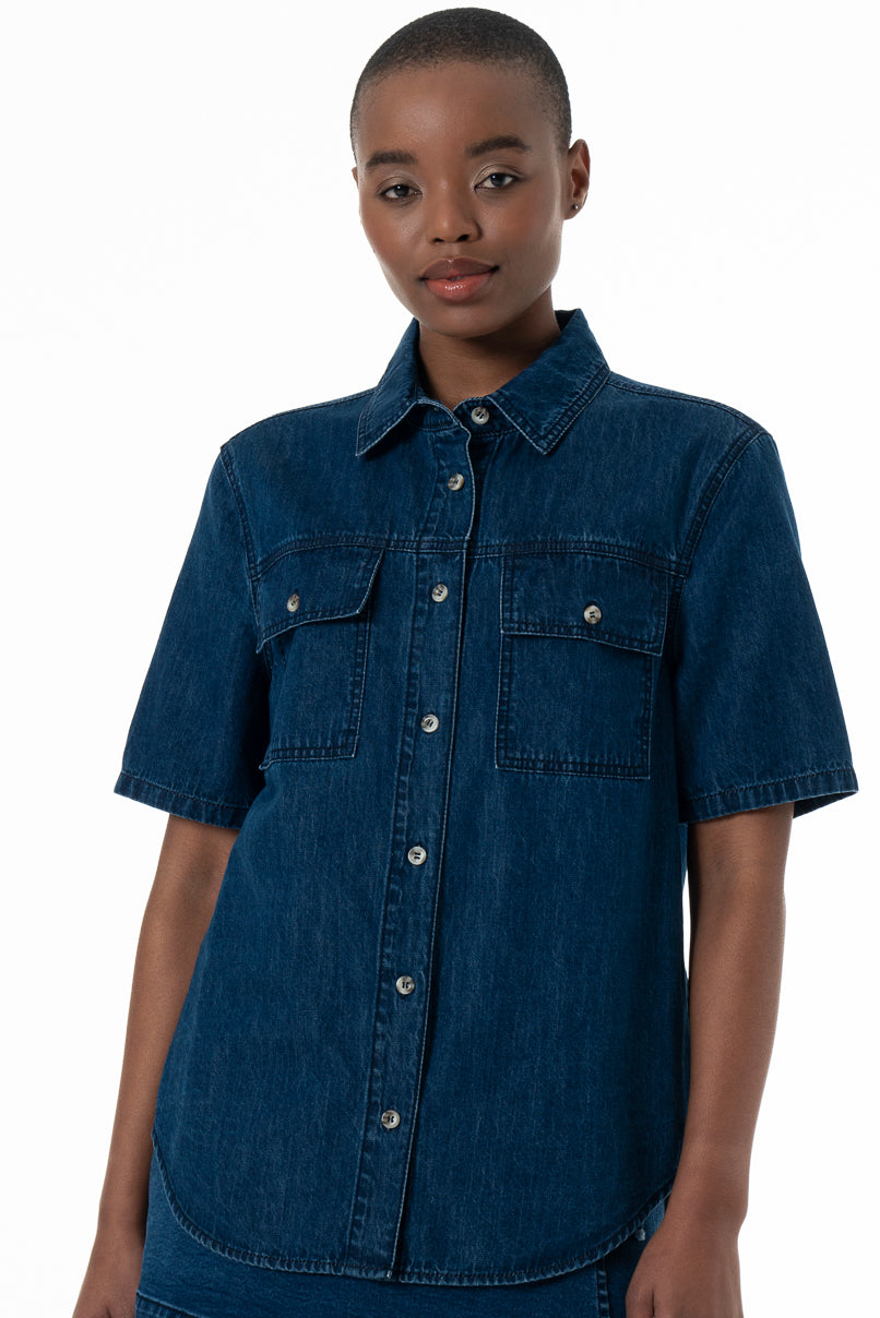 Blue jean button up dress shop