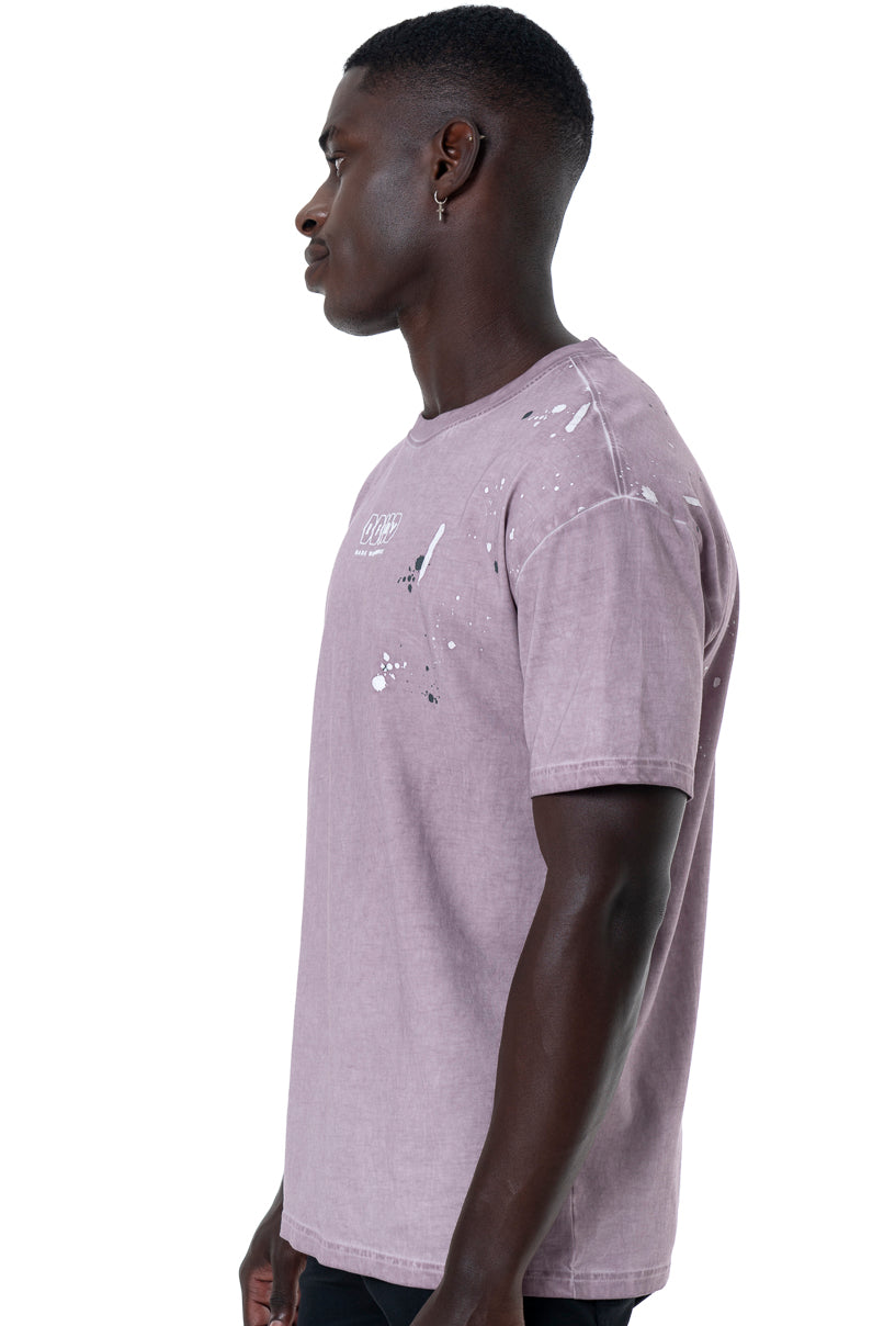 Splatter Print T-Shirt _ 147308 _ Berry