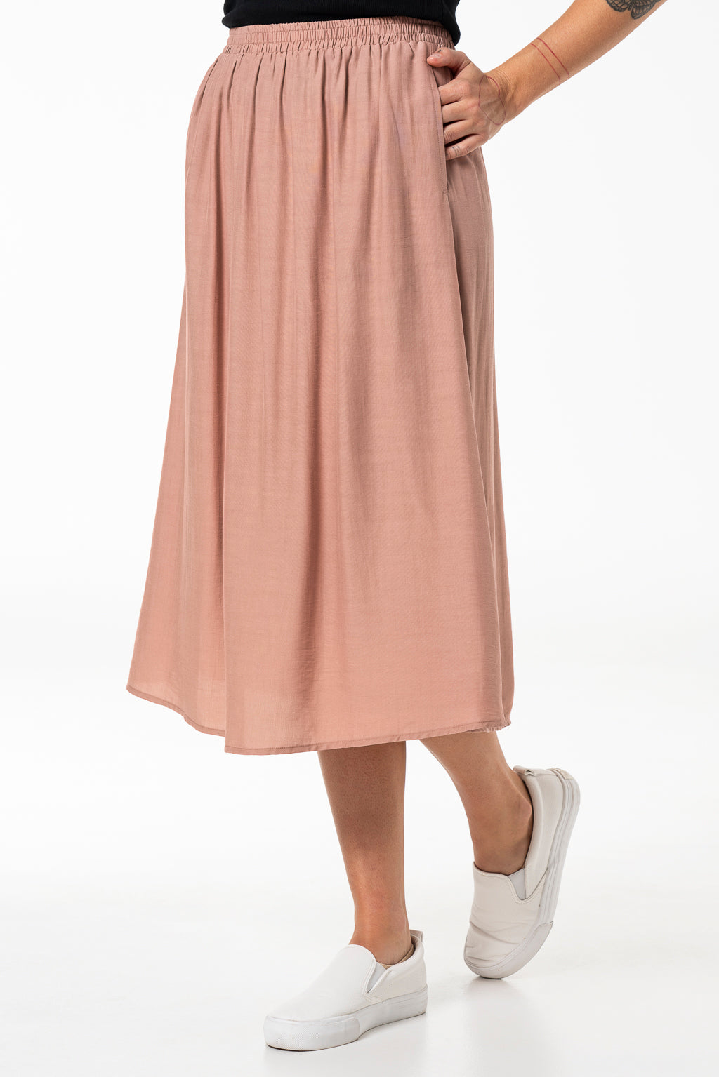 Flare Skirt _ 141286 _ Brown