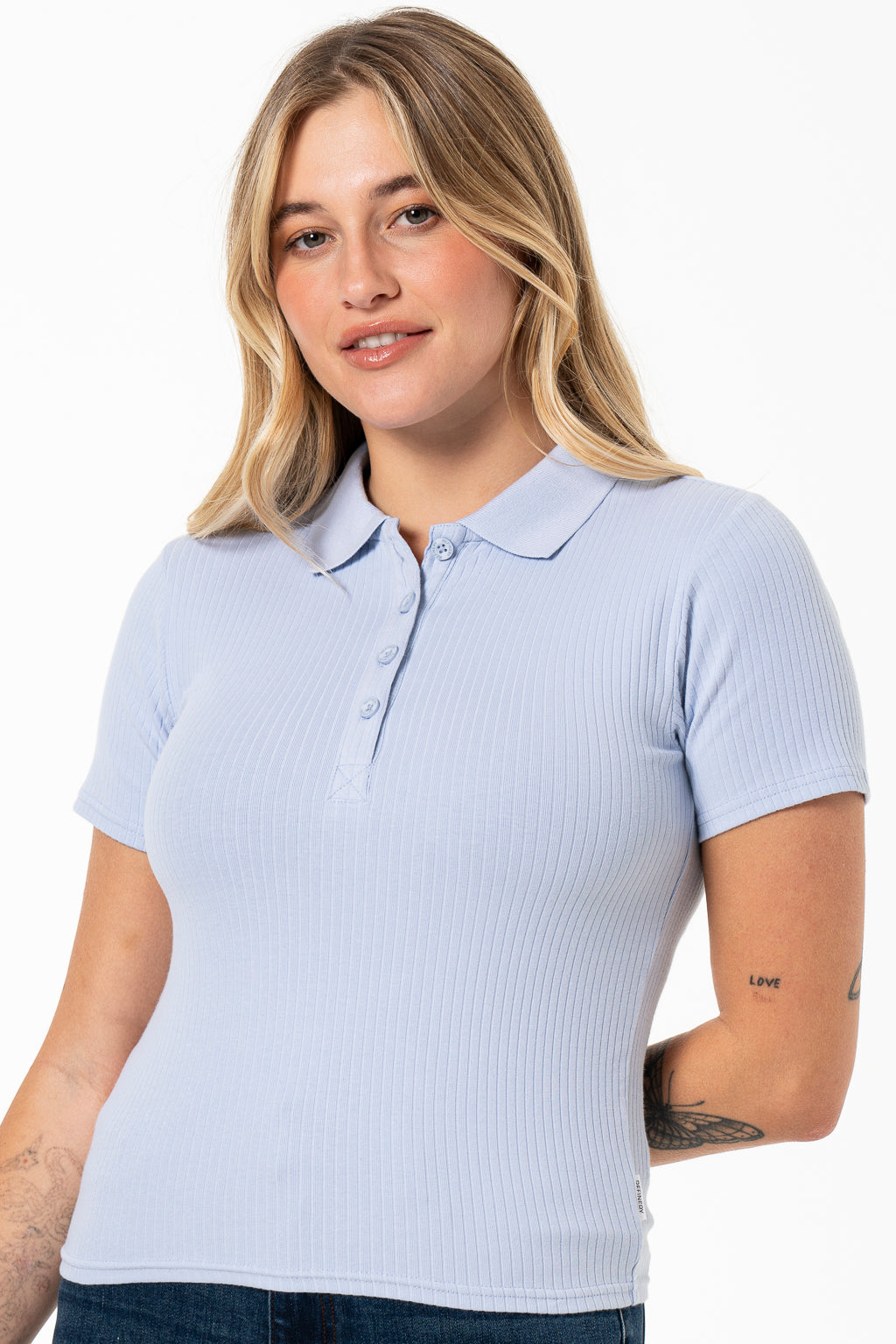 Ribbed Golfer _ 141570 _ Blue
