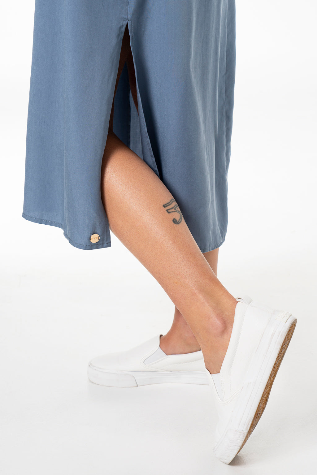 Chambray Slip Dress _ 141443 _ Light Blue