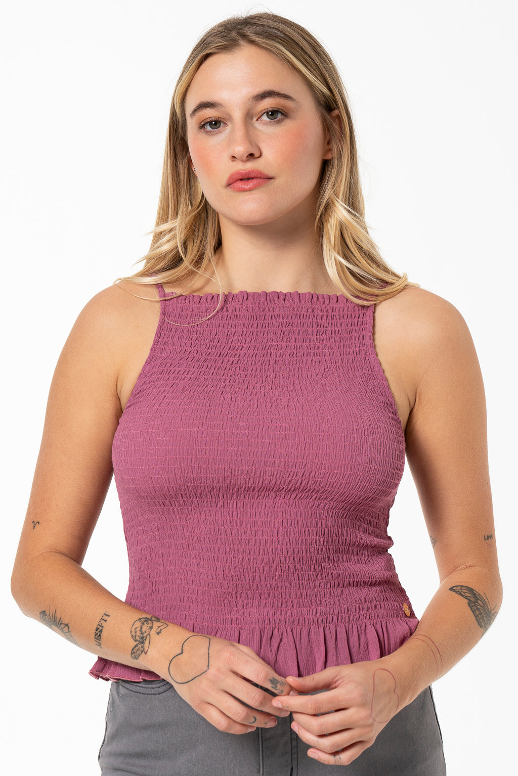Shirred Top _ 141538 _ Mauve