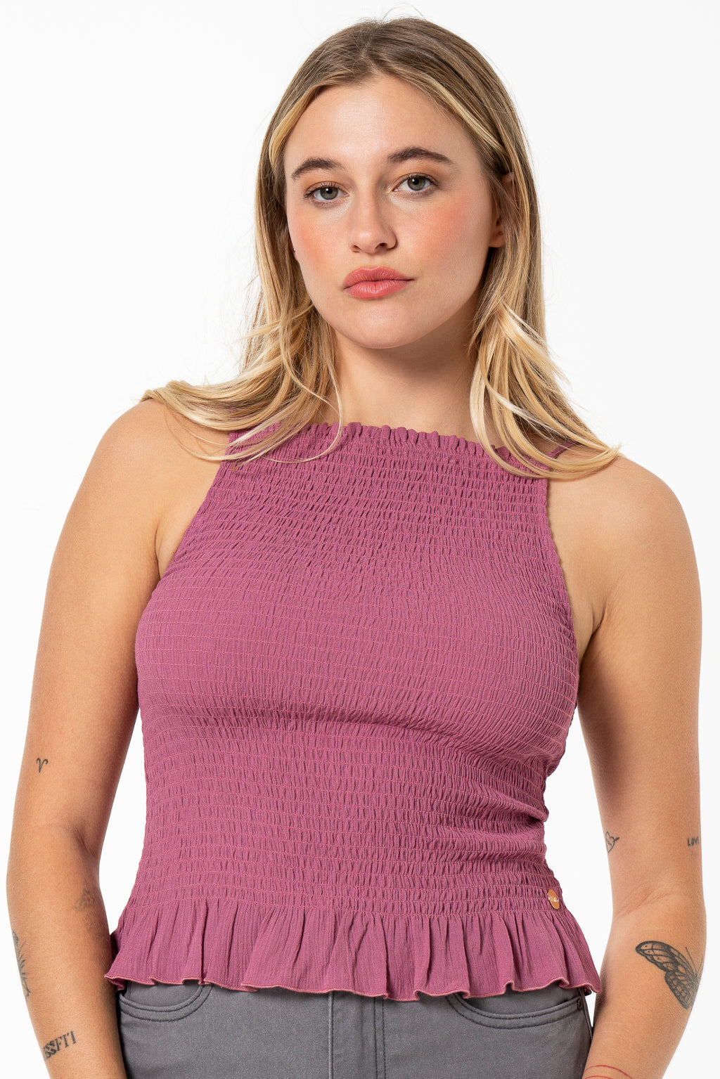 Shirred Top _ 141538 _ Mauve