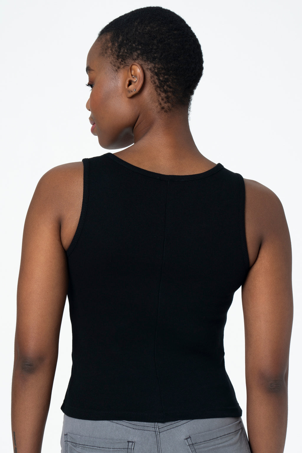 Ribbed Crop Tank _ 143375 _ Black