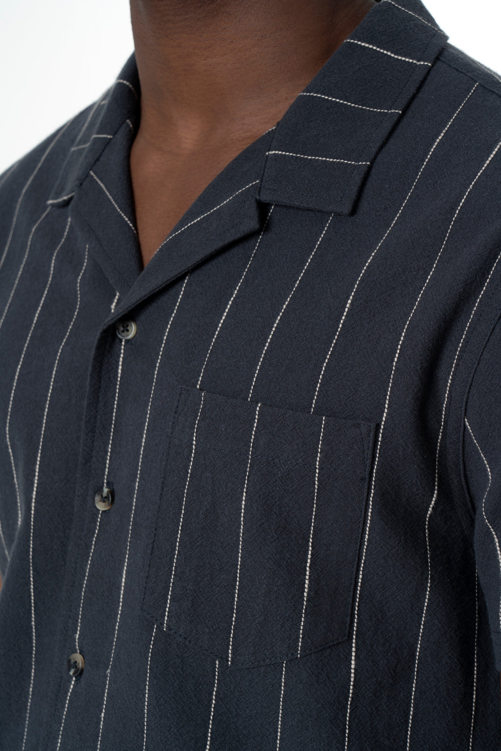 Textured Striped Shirt _ 141636 _ Black