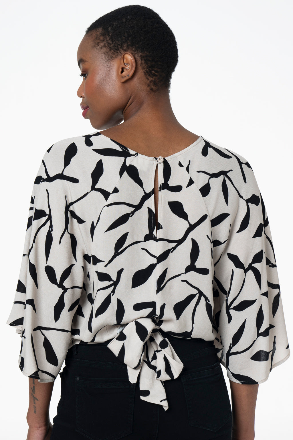 Flare Sleeve Top _ 143363 _ Stone
