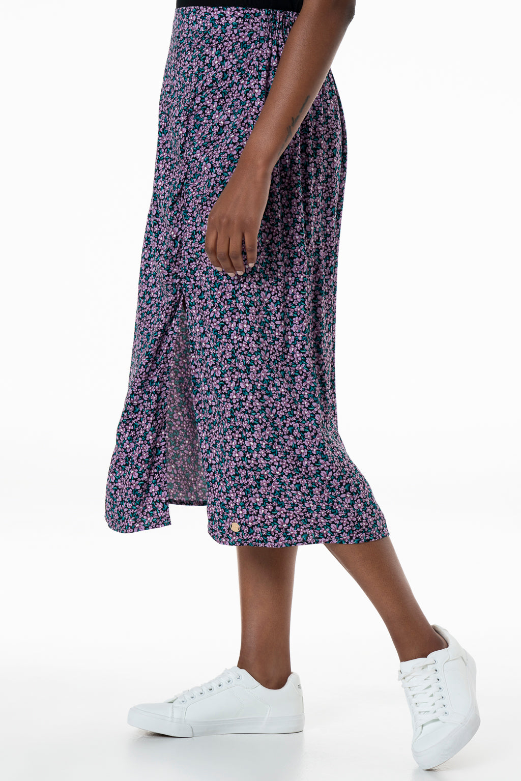 Side Rouched Skirt _ 143389 _ Purple
