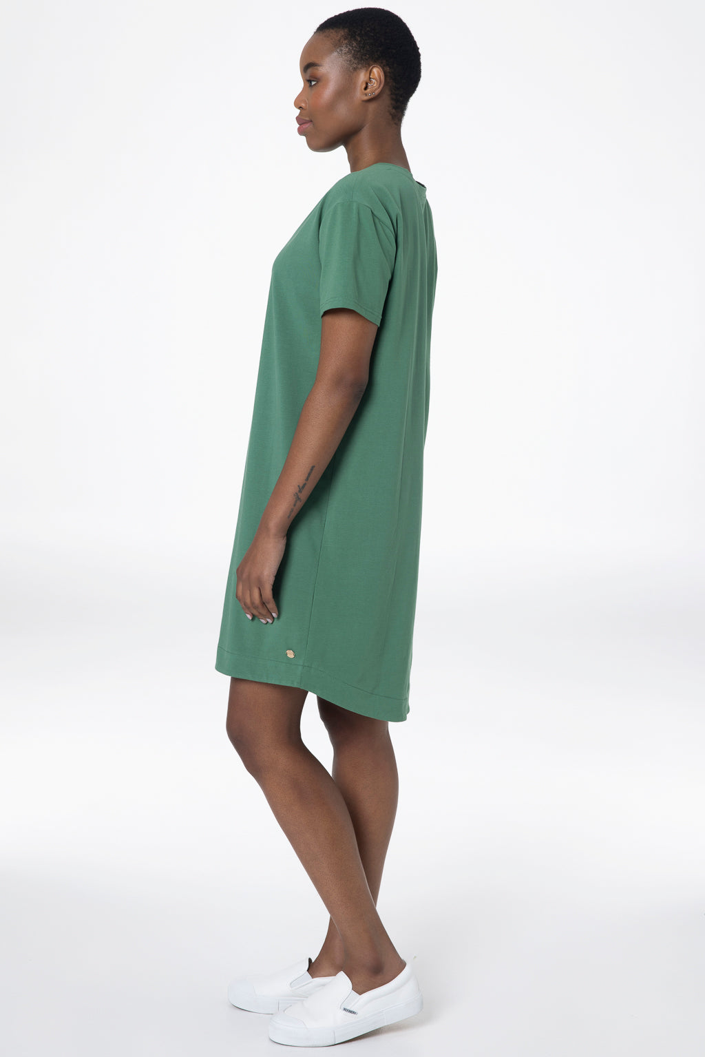 V-Neck T-Shirt Dress _ 143276 _ Green