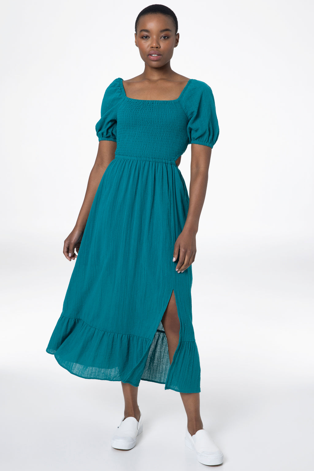 Cutout Detail Dress _ 143333 _ Teal