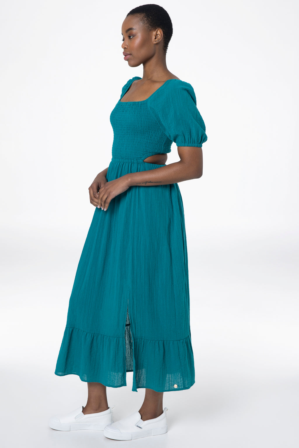 Cutout Detail Dress _ 143333 _ Teal