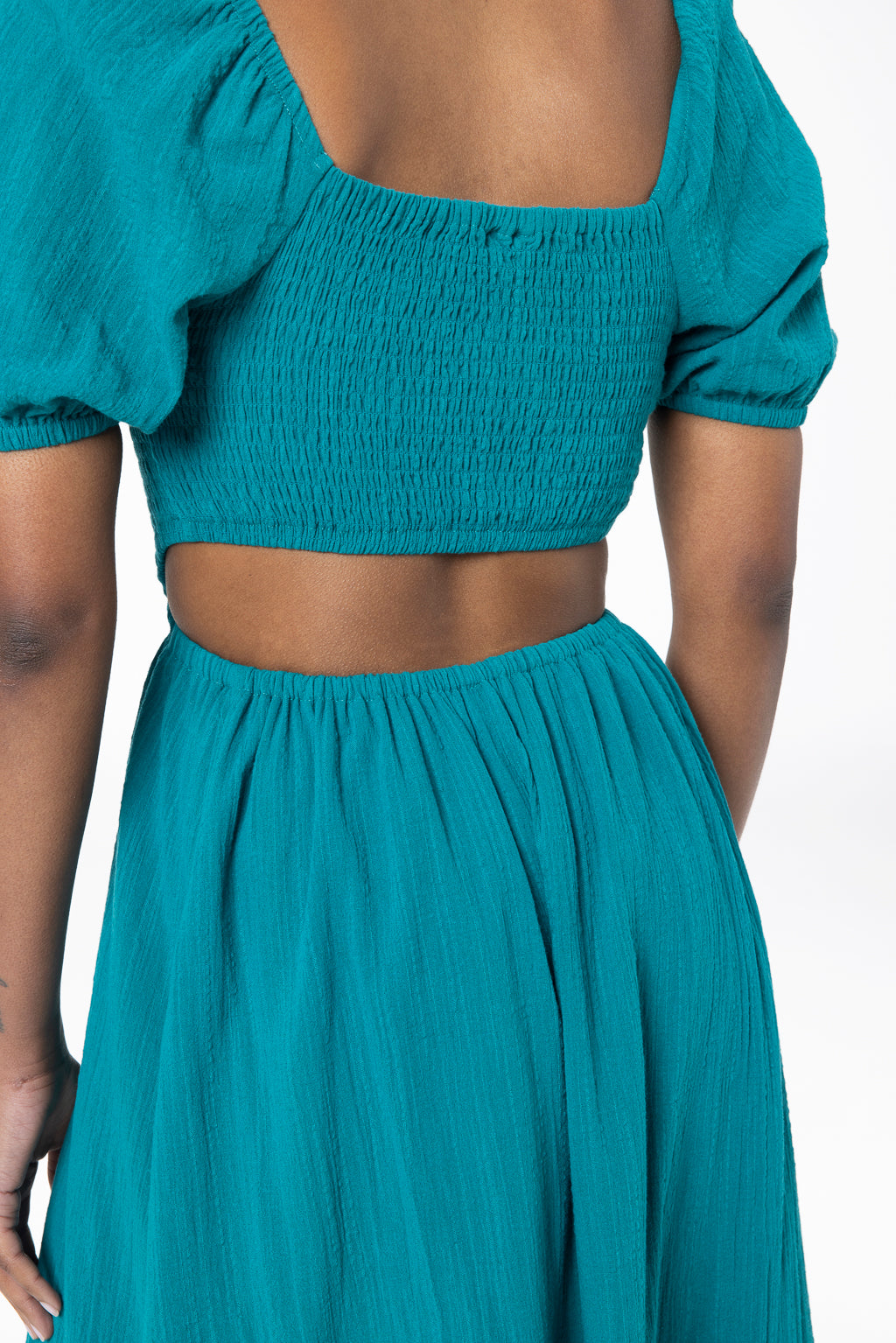 Cutout Detail Dress _ 143333 _ Teal