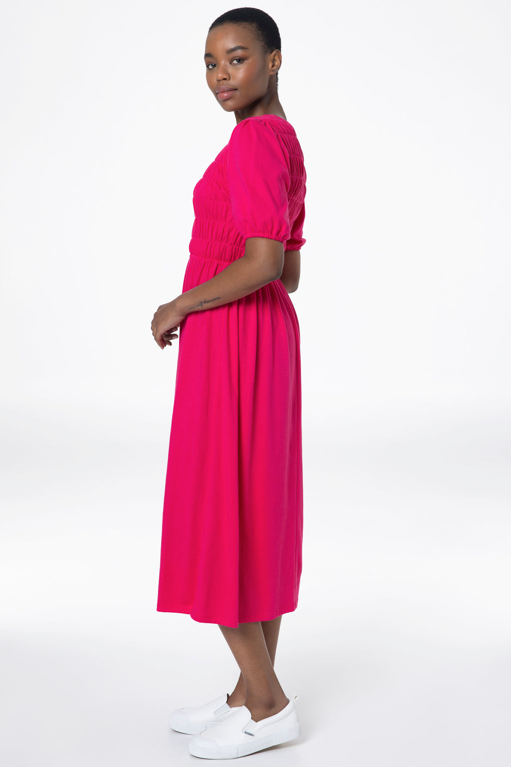 Midi Knit Dress _ 143343 _ Pink