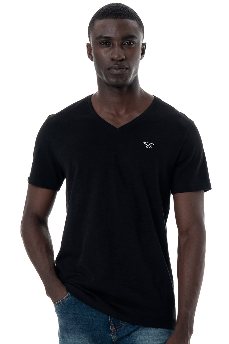 V Neck T Shirt 145358 Black from REFINERY Refinery