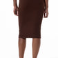 Ribbed Bodycon Skirt _ 145597 _ Brown
