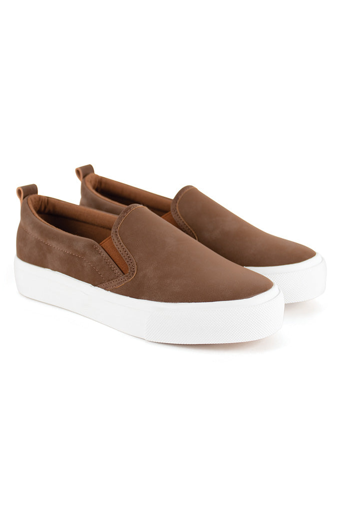 Suede Slip-On _ 136697 _ Brown