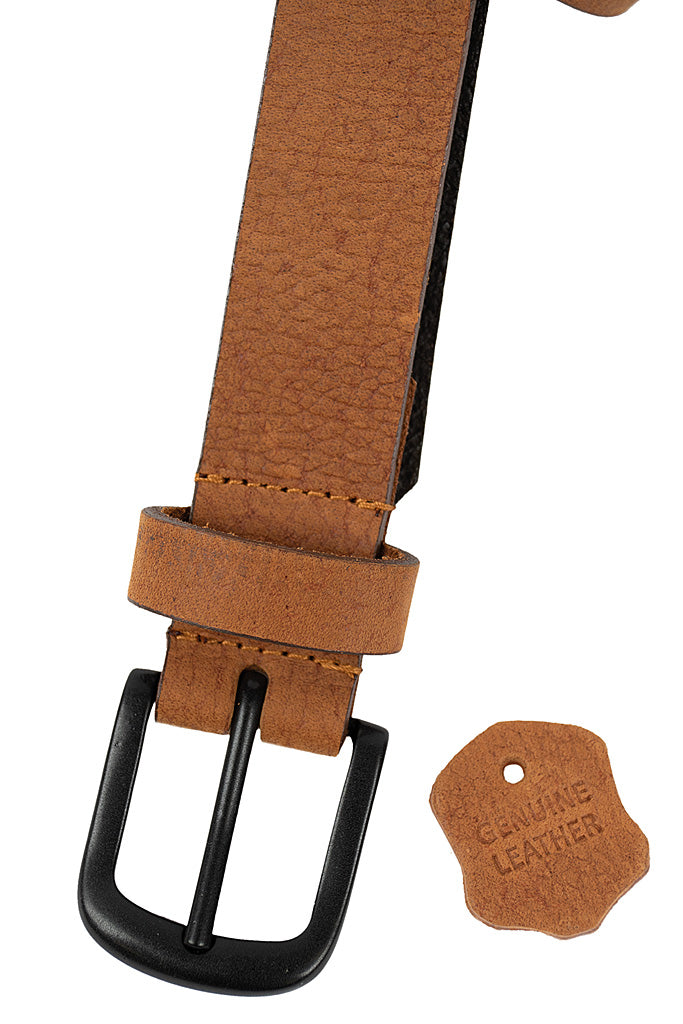 Genuine Leather Belt _ 141776 _ Tan