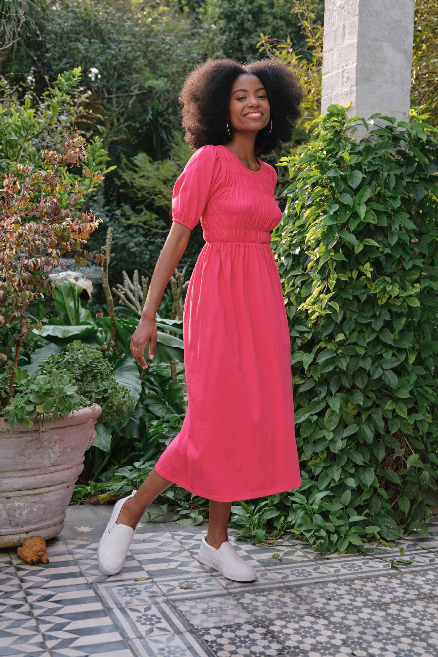 Midi Knit Dress _ 143343 _ Pink