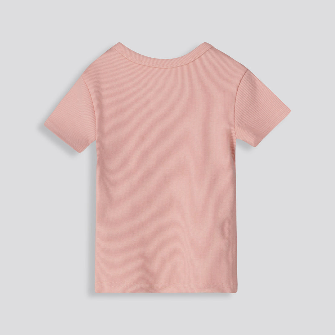 Girls Ribbed Tee Rose
