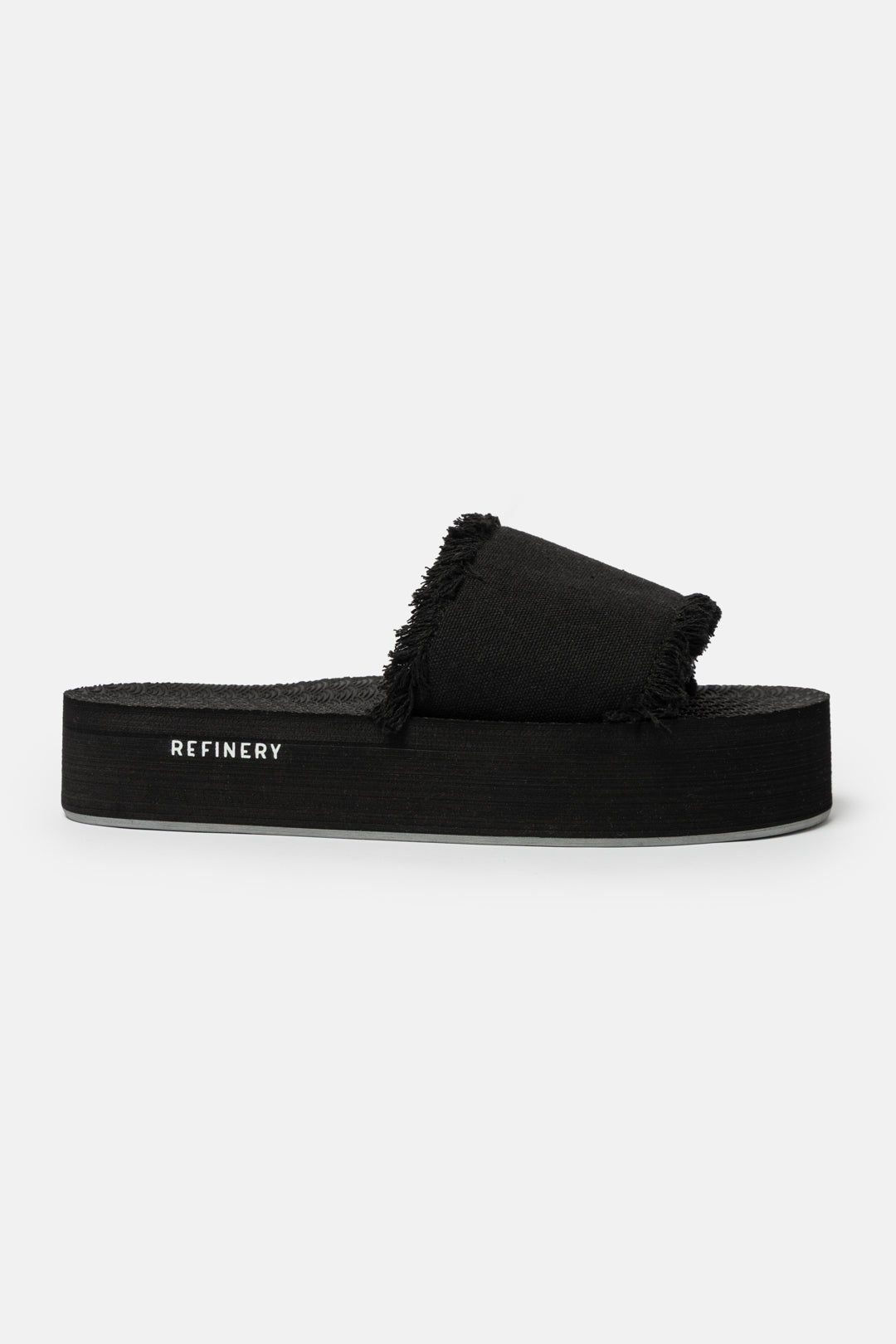 Platform Frayed Slide Sandals