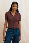 Ribbed Button-Through Golfer