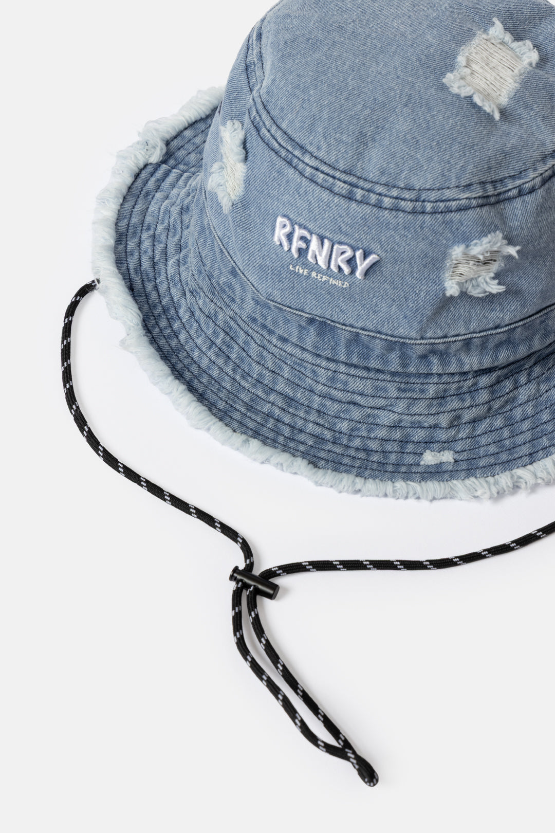 Distressed Denim Bucket Hat