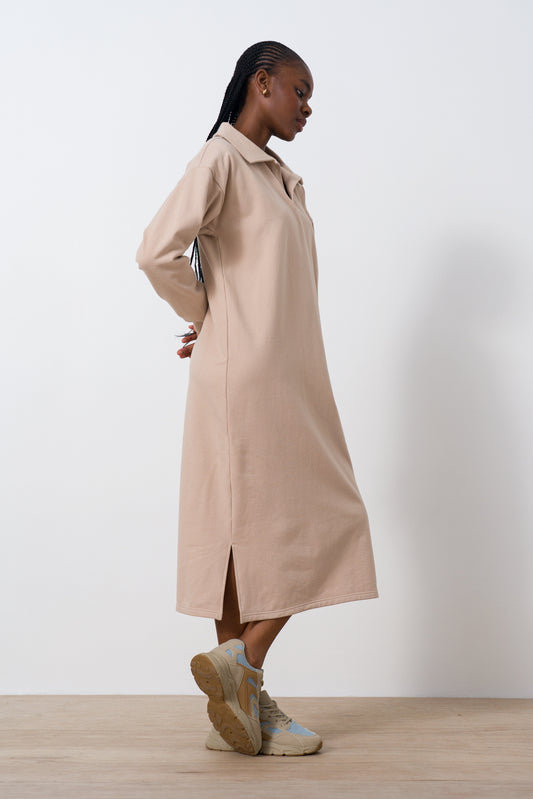 Split Collar Sweat Dress