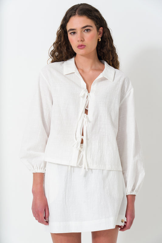 Boxy Front Tie Top