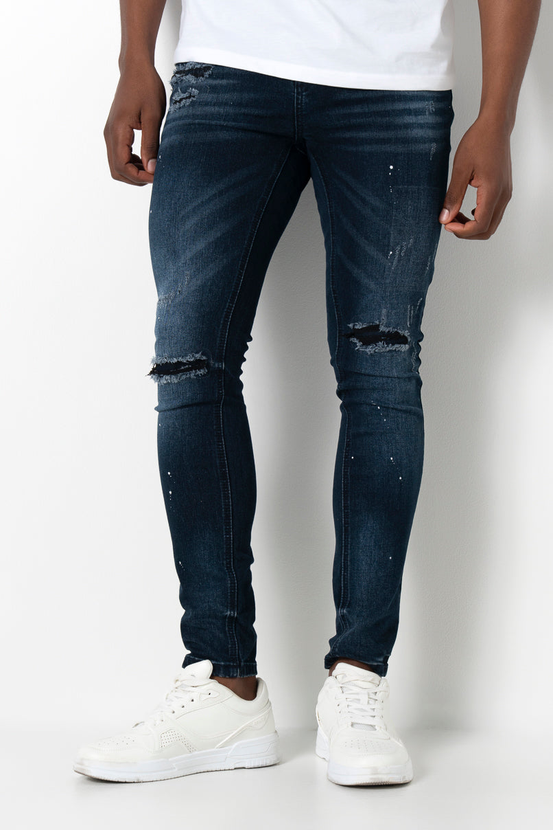 RF10 Dark Wash Ripped Skinny Jeans