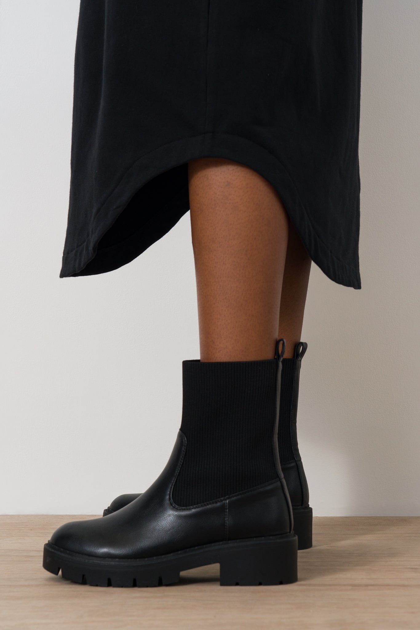 Scoop Hem Sweat Dress