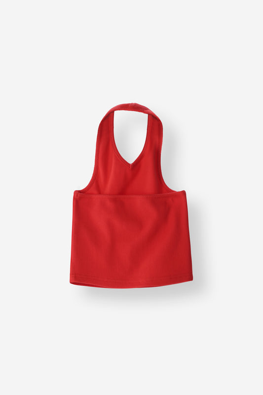 Girls Red Halter Neck Top