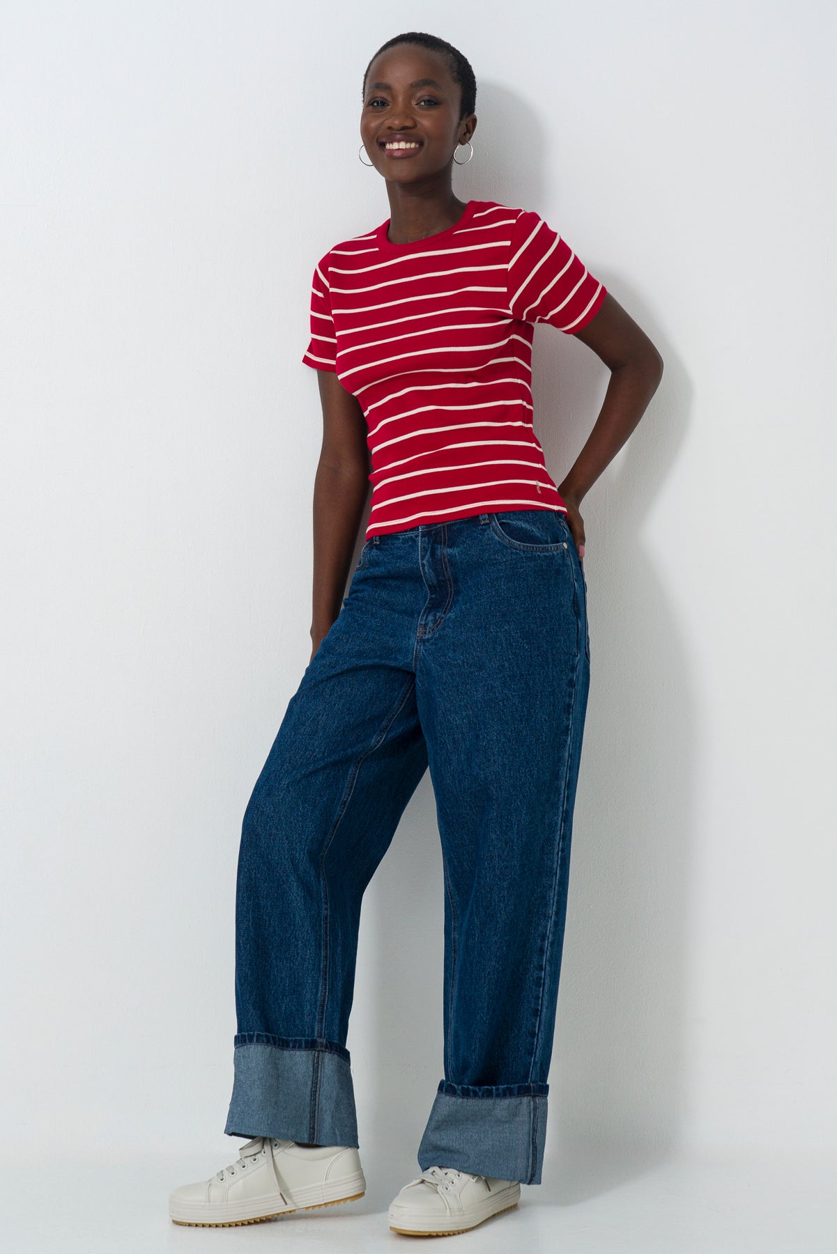 Hi Neck Fitted T-Shirt