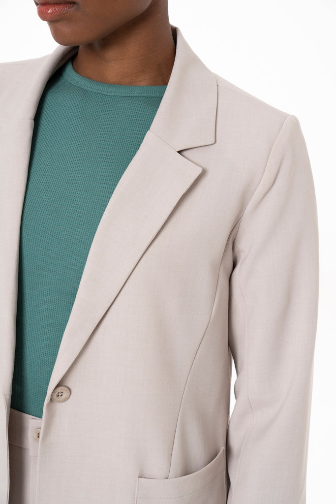 Boxy Blazer _ 138756 _ Stone