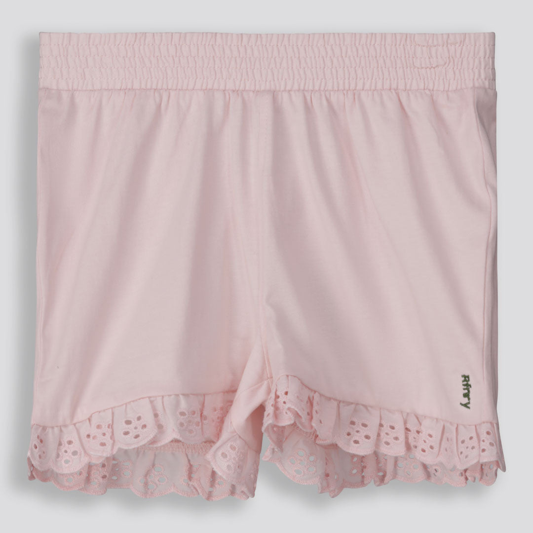Girls Anglaise Hem Shorts