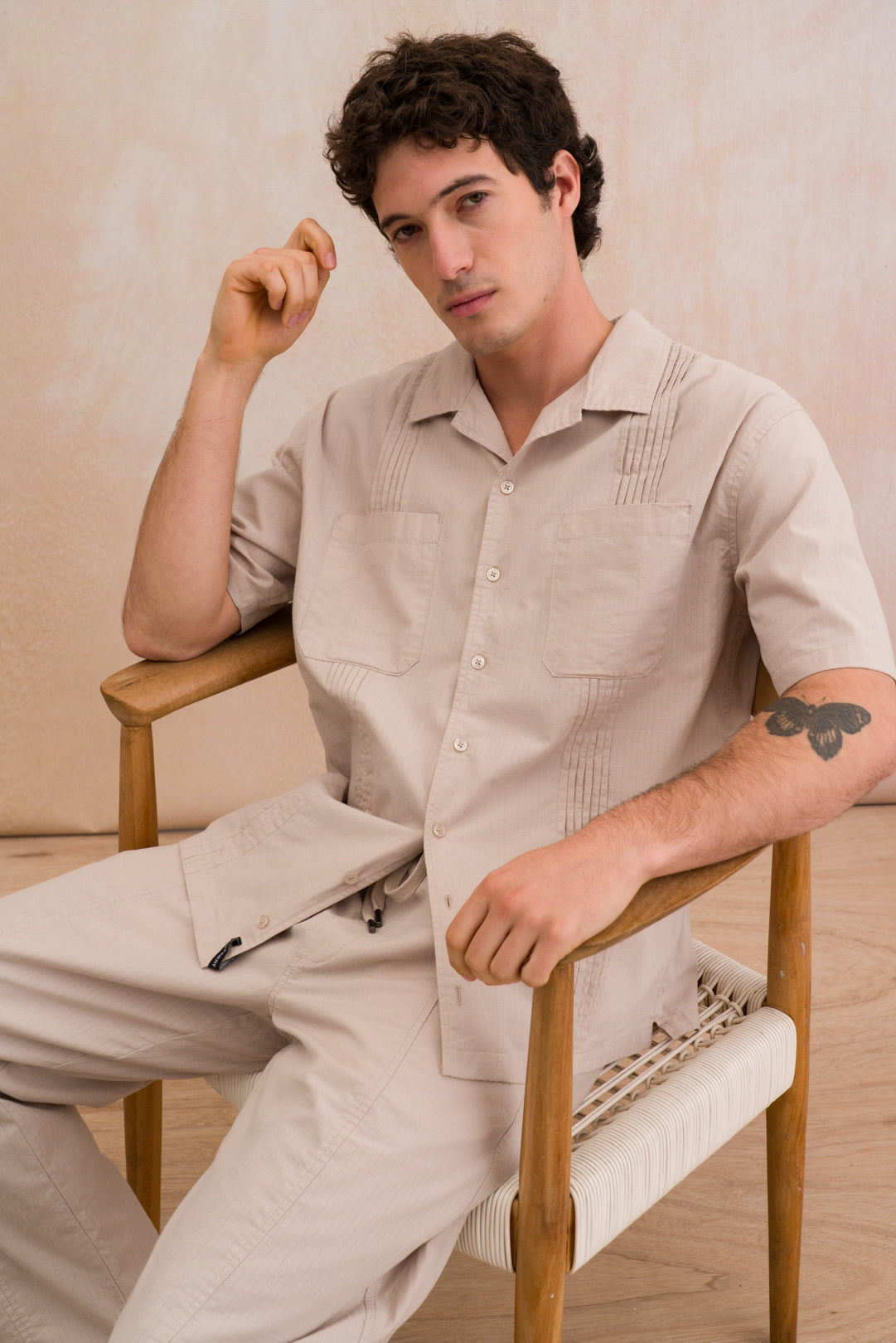Pintuck Boxy Shirt