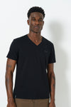 Branded V-Neck T-Shirt -Black
