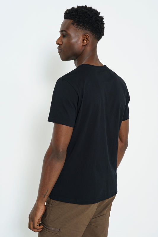 Branded V-Neck T-Shirt -Black