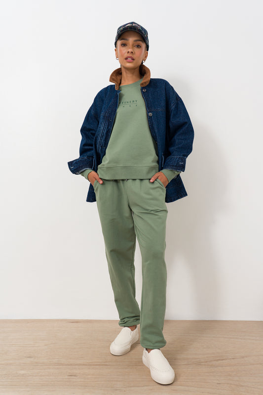 Short Crew Neck Sweat Top