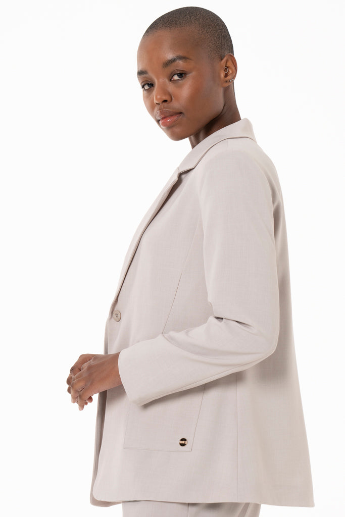 Boxy Blazer _ 138756 _ Stone