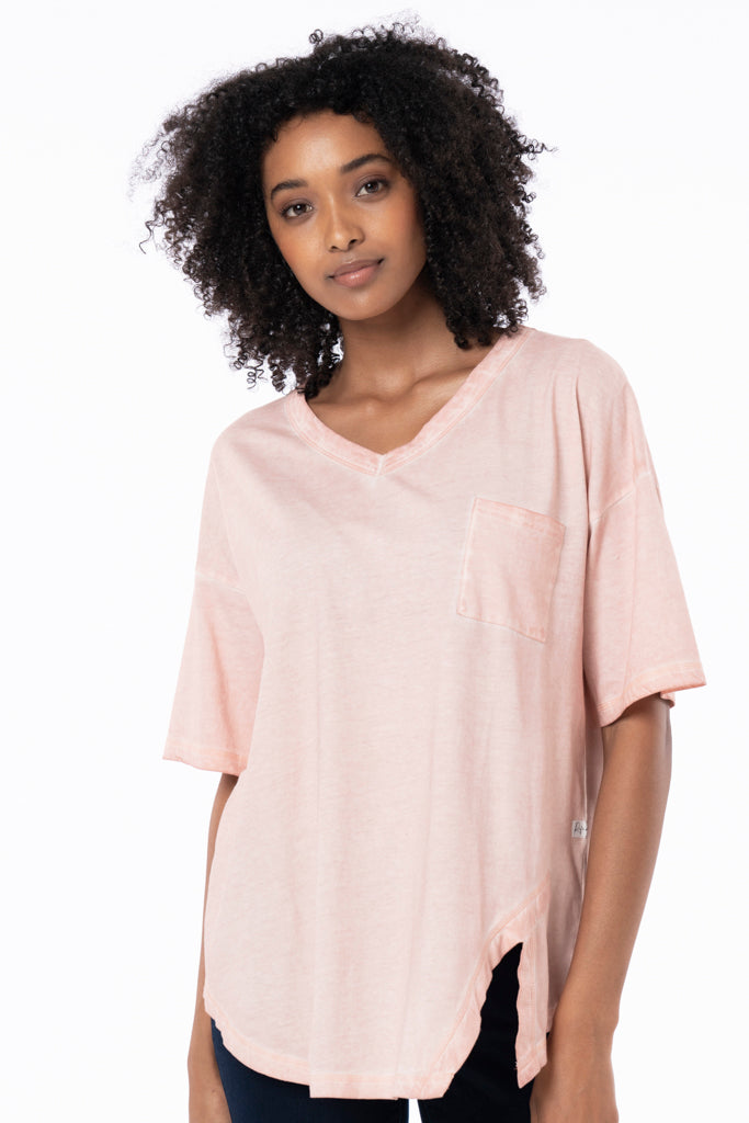 Longer Length T-Shirt _ 132622 _ Light Pink