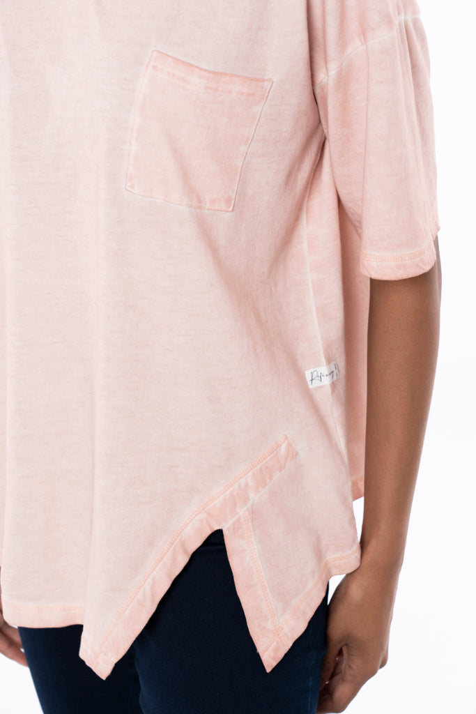 Longer Length T-Shirt _ 132622 _ Light Pink