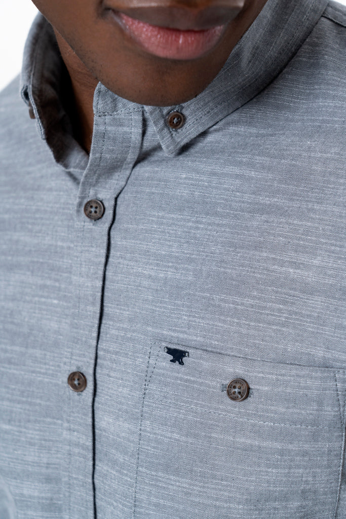 Textured Shirt _ 136824 _ Charcoal