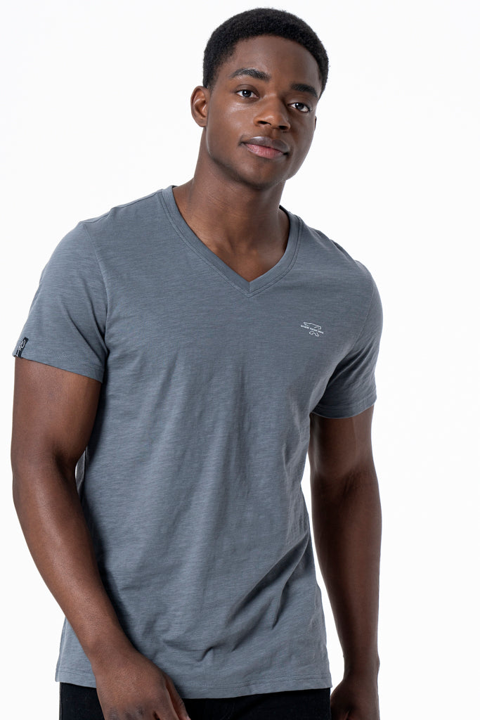 V-Neck T-Shirt _ 137175 _ Charcoal