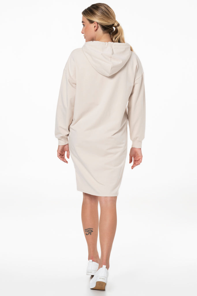 Hooded Sweater Dress _ 137379 _ Cement