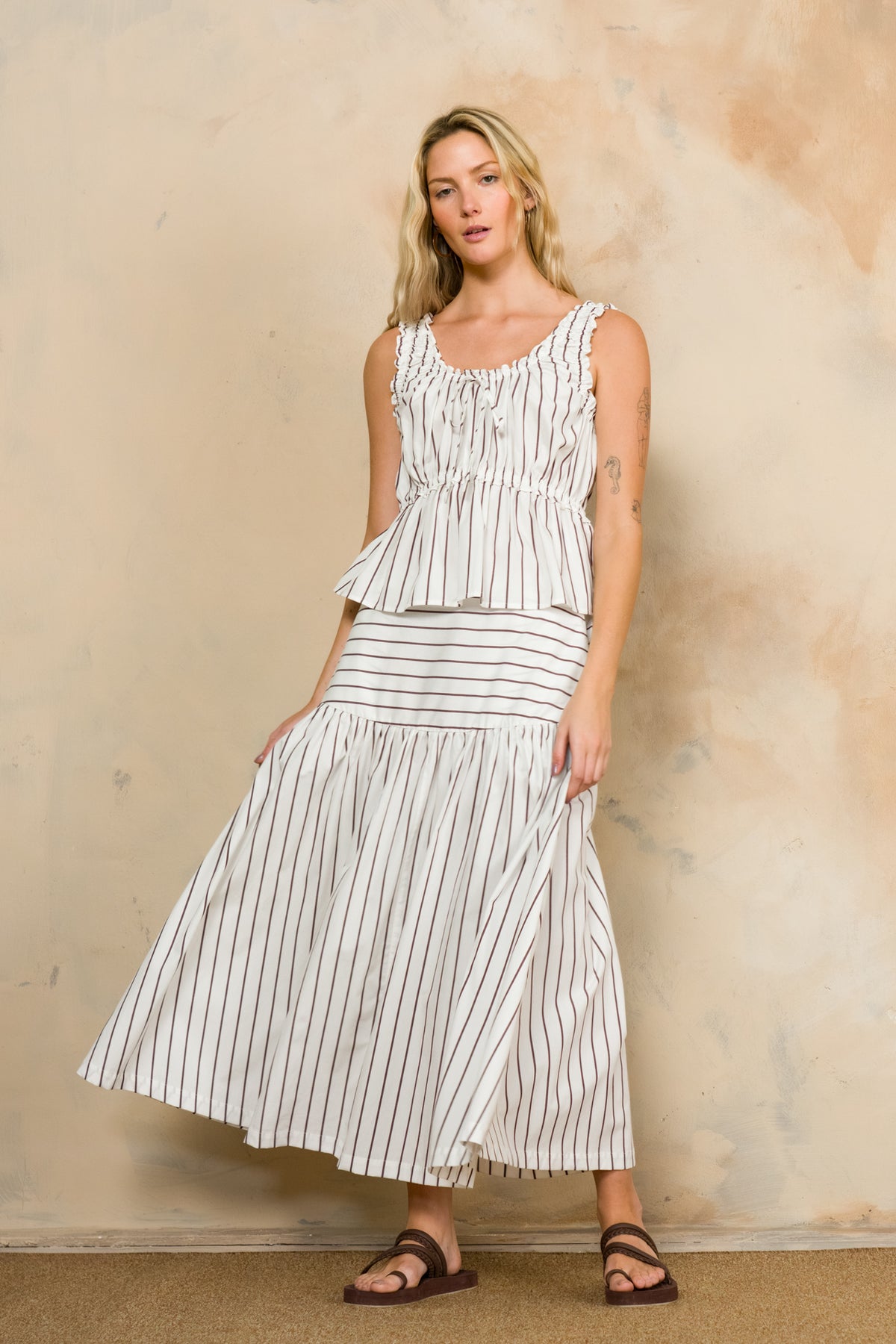 Basque Waist Flare Skirt