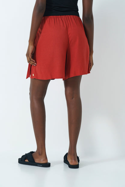 Front Tie Skort - Red