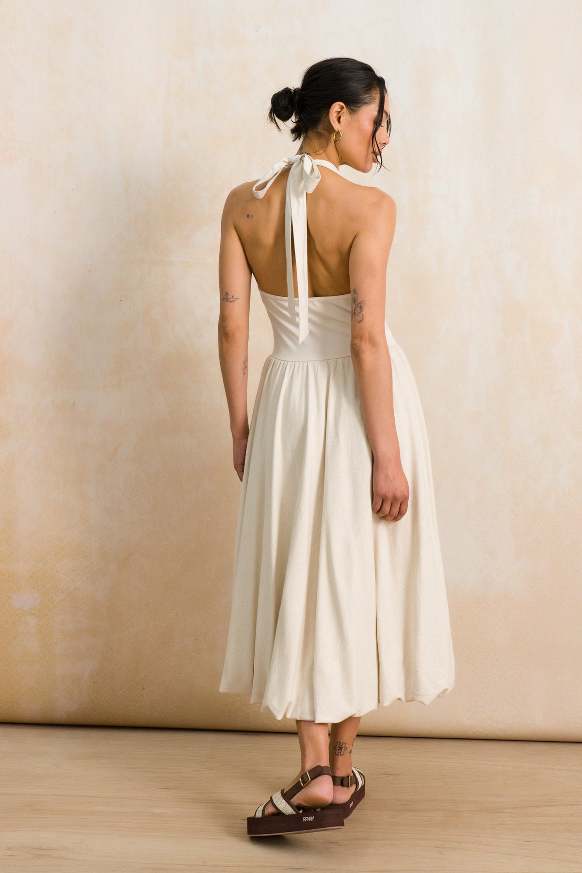 Halterneck Combo Dress